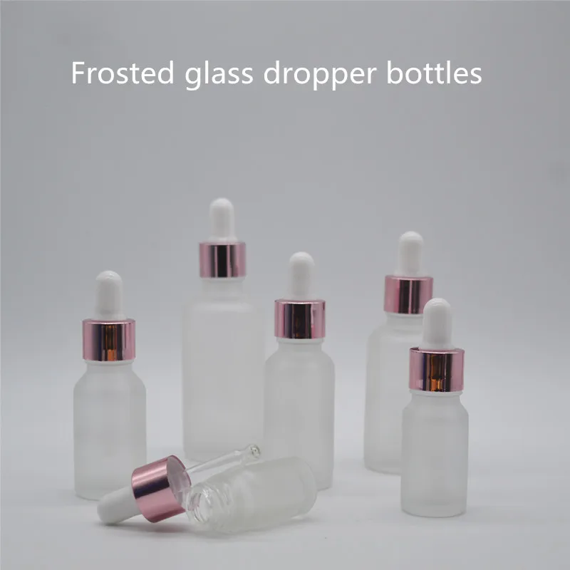 Hot Sale 5 -100ml Frosted Glass Dropper Bottle Vials With Pipette For Cosmetic Perfume Essence Essential Oil Bottles