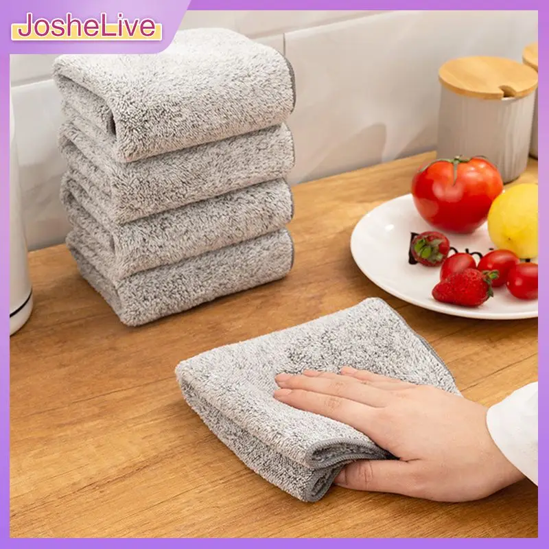 

Cleaning Cloth Rags Water Absorbent Cleaning Wiping Tools Bamboo Charcoal Dishcloth Non-stick Oil Kitchen Towel Household