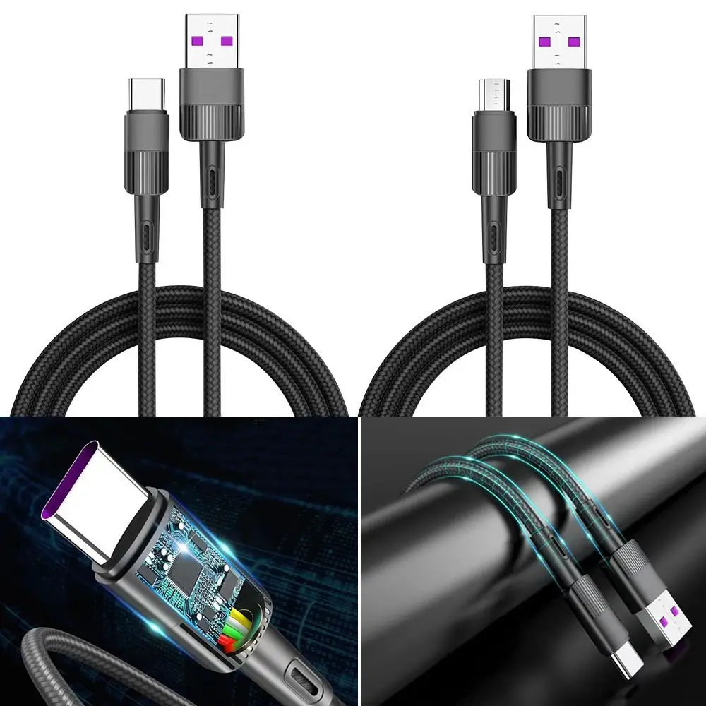 

3A SCP Charger Mobile Phone USB Type C Cable Fast Charging Cable PD 18W LED Indicator For Xiaomi Redmi Huawei OPPO