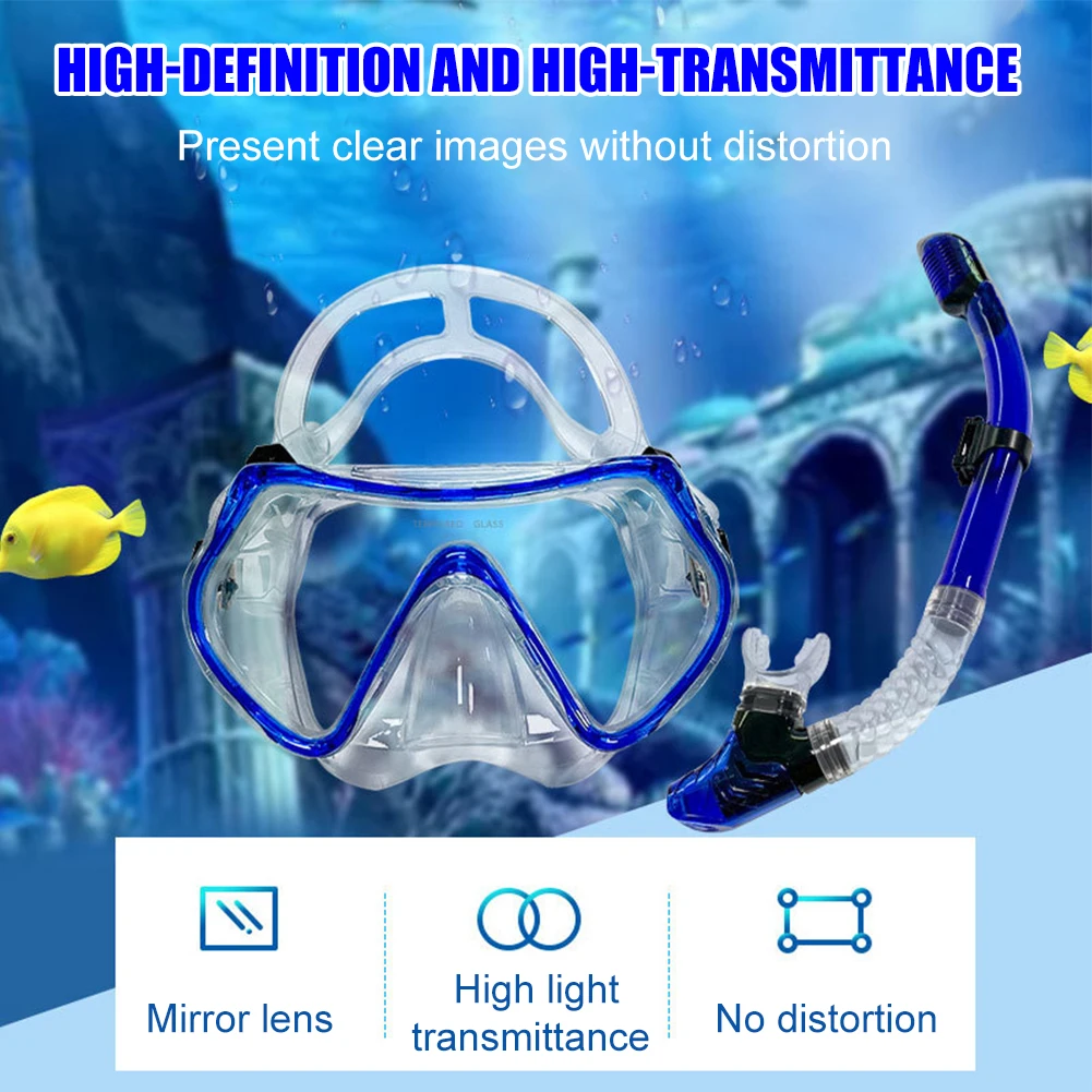 

Scuba Diving Mask And Snorkels Anti-Fog Tempered Glasses Diving Goggles Breath Tube Set Underwater Swimming Snorkeling Supplies