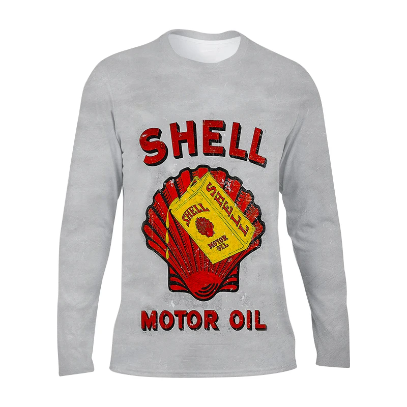 

Новинка весна-осень, Мужская футболка, модная футболка с 3D-принтом в виде ракушки, мужской повседневный Свободный Топ с длинным рукавом