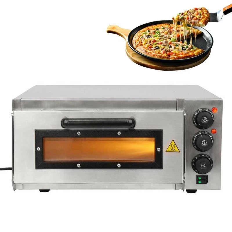 

Электрическая печь для пиццы 2 кВт, коммерческая Однослойная профессиональная печь для выпечки, тостер с таймером, устройство для приготовл...