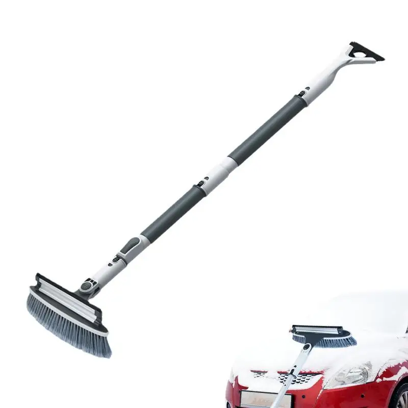 Multifunctional Snow Shovel with Soft Bristle Head Ice Scraper Window Snow Remover for Scraping Frost Deicing Sweeping Snow