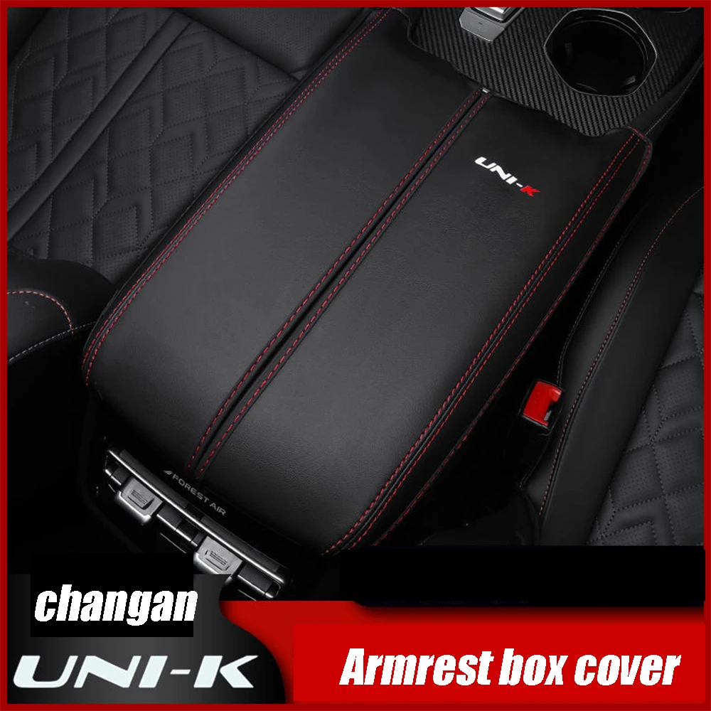 

For Changan Uni-k Unik 2021 2022 2023 Leather Car Central Control Armrest Box Surface protective Cover Trim modification