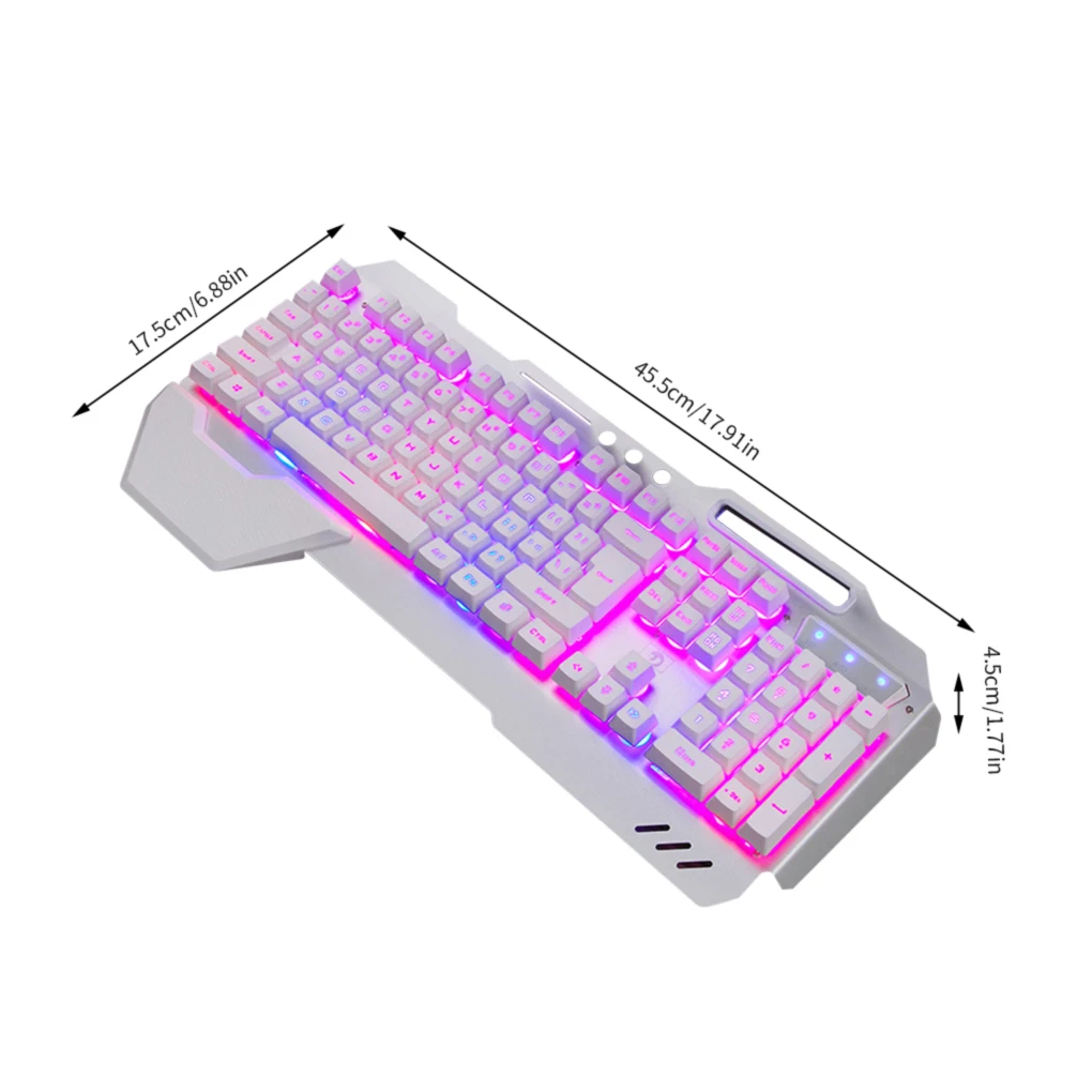 

Gaming Keyboard Wired RGB LED Backlight Game Keyboard Gift for Internet Cafe Desktop Tablet PC Black