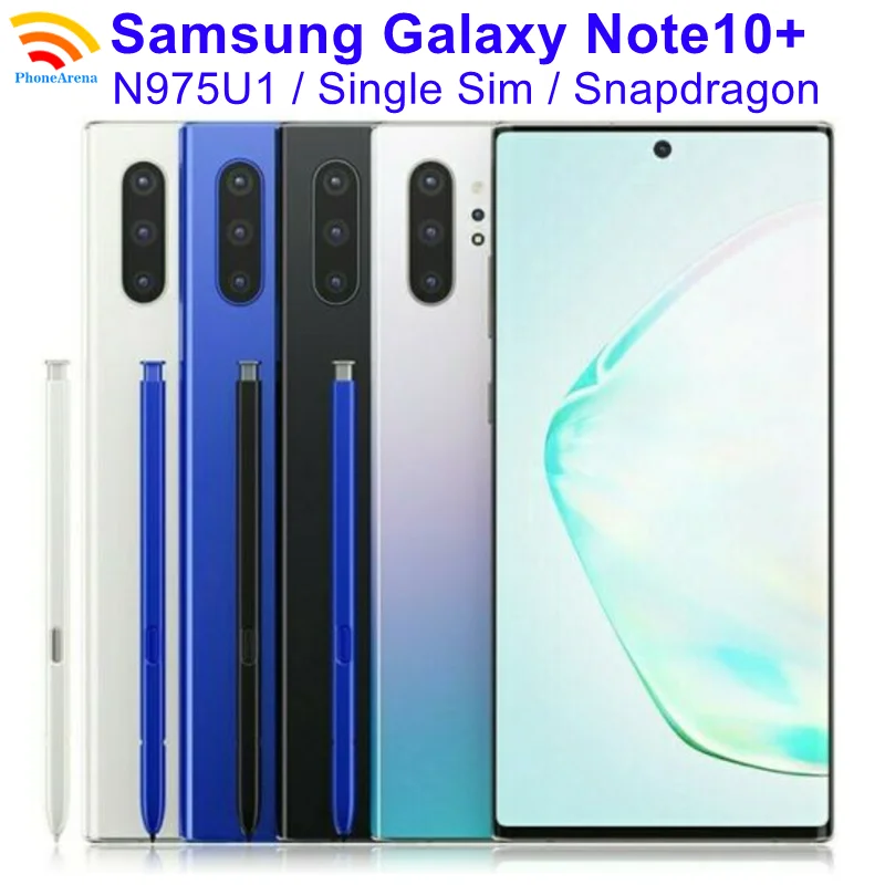 

Samsung Galaxy Note 10+ Note10+ N975U1 Note10 Plus 6.8" 256/512GB ROM 12GB RAM NFC Snapdragon Original 4G LTE