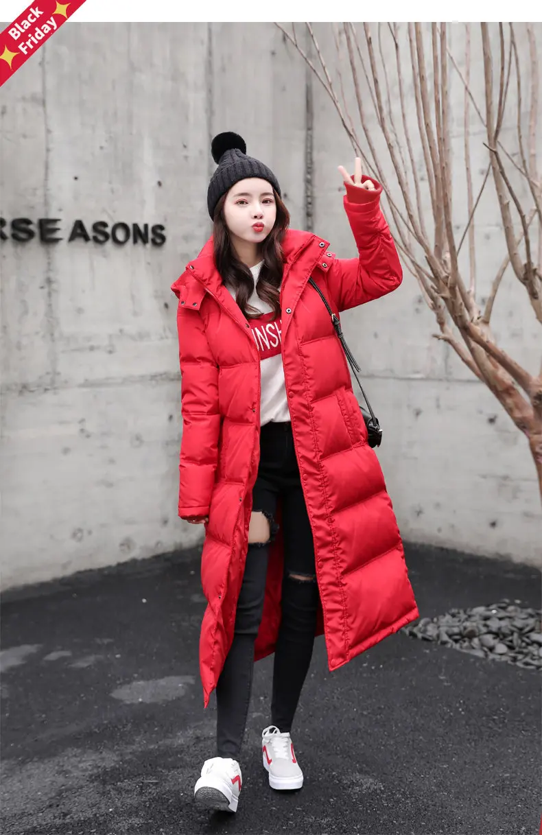 

Зимняя женская длинная пуховая куртка