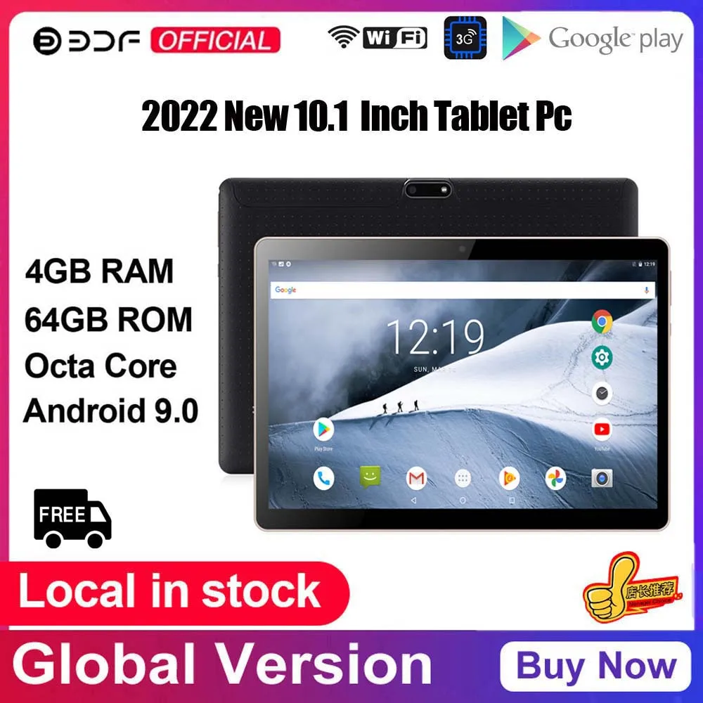 2022 Pro 10.1 Inch Tablet Pc Android 9.0 Google Play Octa Core Tab 3G Calling Dual SIM Cards GPS Bluetooth WiFi Tablets 10 Inch