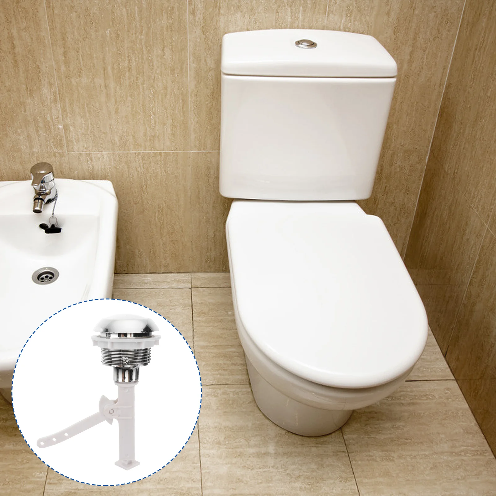 

Separated Type Flush Toilet Water Tank Push Buttons Rods for Home Hotel