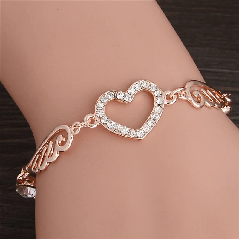 

Rose Gold Plated Zircon Bracelets Angle Wings Bracelet For Women Fashion Jewelry