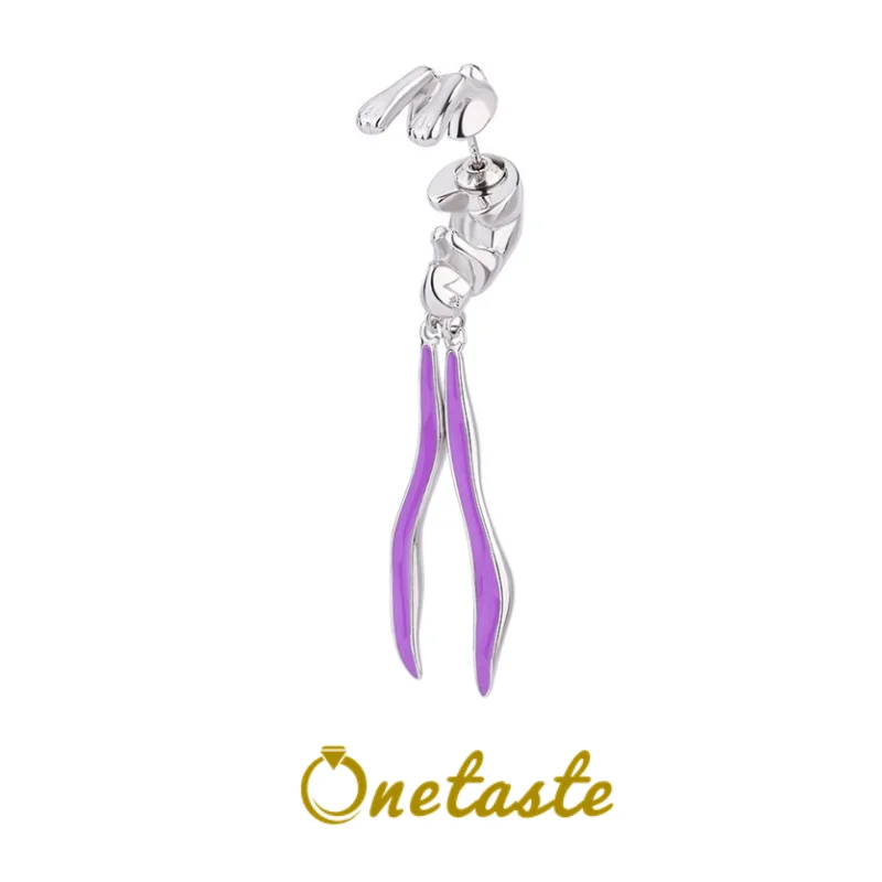 

Женские серьги с длинными ушками кролика из серебра 925 пробы