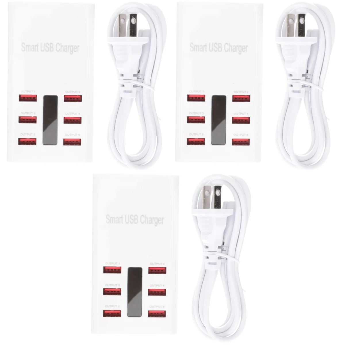 

3pcs Desktop Charging Station 6 Ports 30W Cell Phone Charging Station US Plug