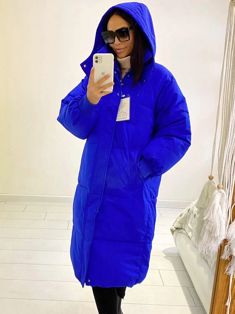 

Парка женская зимняя Длинная с капюшоном и защитой от ветра, до-30 градусов