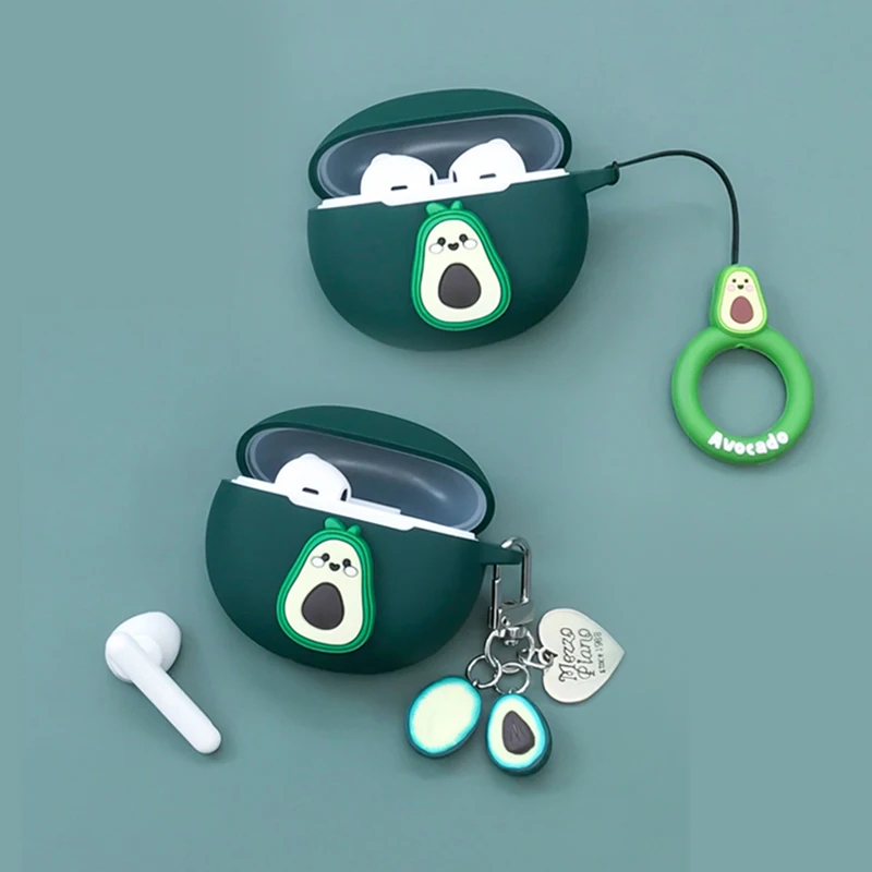 

Милый чехол с авокадо для OPPO Enco X2 силиконовый защитный чехол с мультяшными Bluetooth наушниками