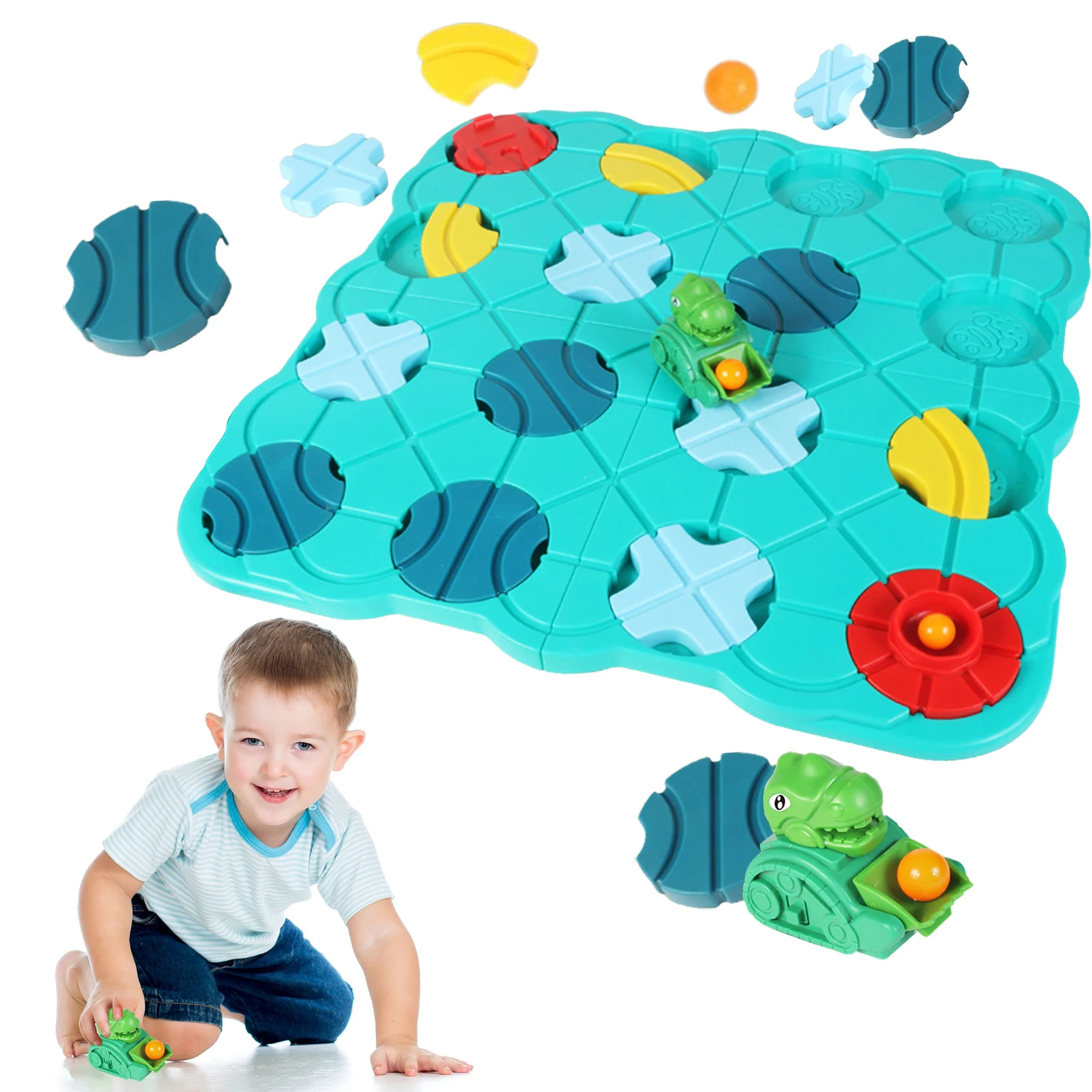 

Funny Maze Build Toy Logic Board Game Dinosaur Road Maze Enhancing Children's Logic Toys Brain Teaser Puzzles for Boys Girls