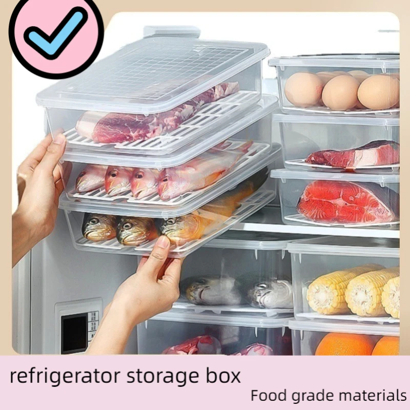 

Freezer Box Refrigerator Storage Box Transparent Seafood Meat Vegetable Fruit Household Refrigerator Storage Kitchen Organizer