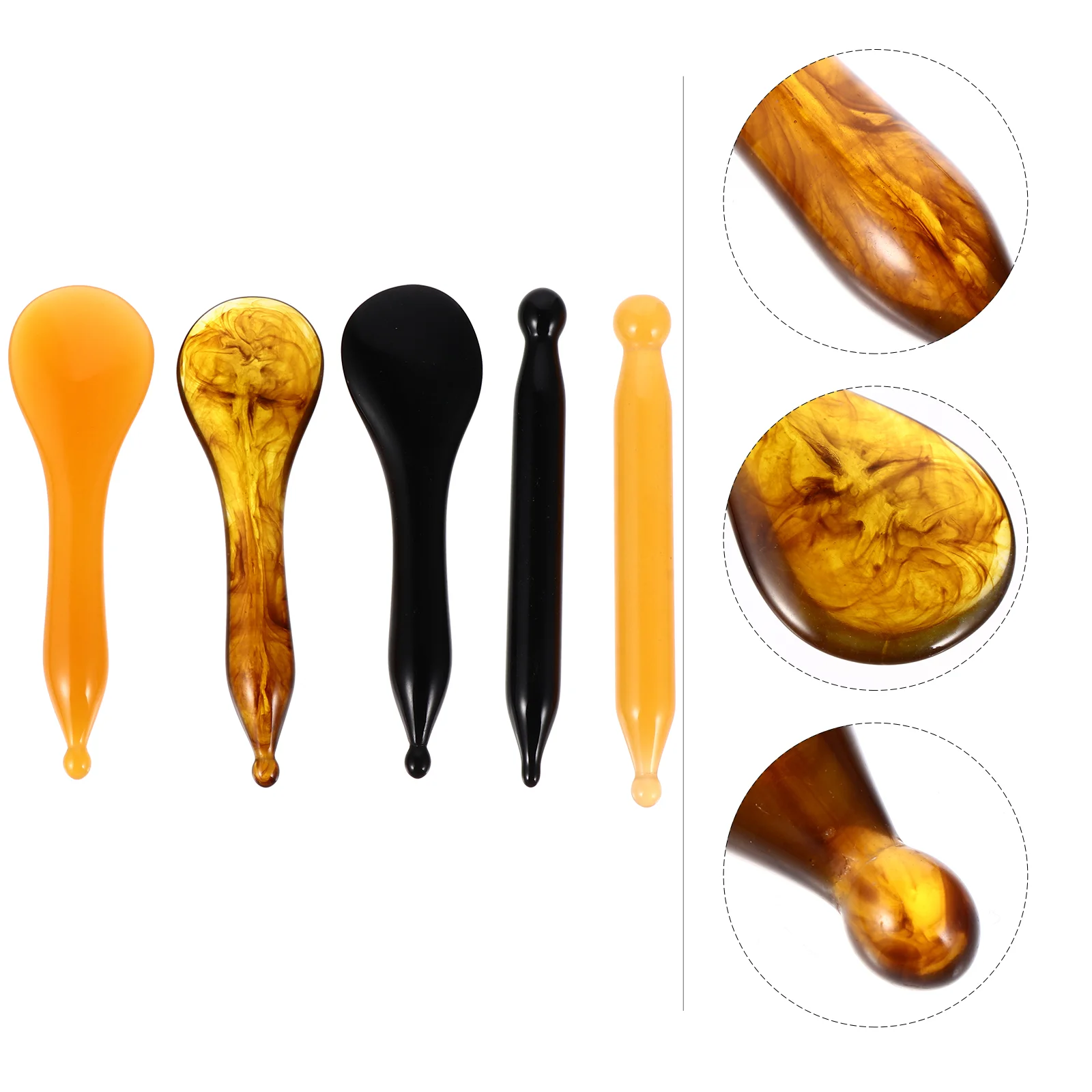 

1 Set/5pcs Acupuncture Pen Massager Jade Roller and Set Facial Meridian Bar Facial Tool Face Guasha Board