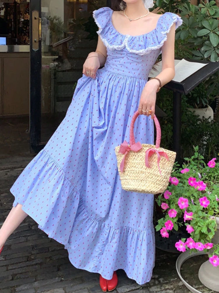 

Шифоновое платье-миди в горошек, с рюшами и драпировкой