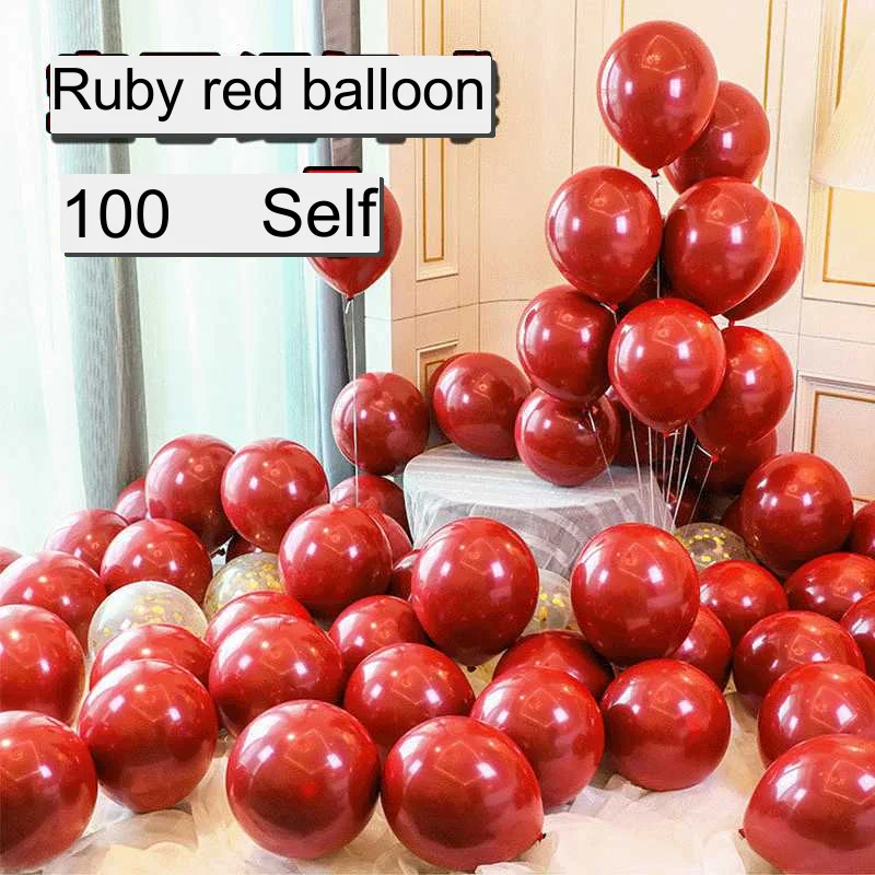 

Wedding room decoration balloon 10-inch double-layer thickened pomegranate ruby red wedding ceremony decoration latex balloon