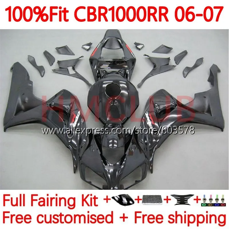 

Корпус инжектора для HONDA CBR 1000 RR CC 1000RR 1000CC stock black CBR1000RR 2006 2007 CBR1000 RR 06 07 обтекатель OEM Kit 114No.26