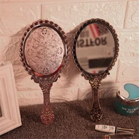 ladies vintage engraving handheld vanity mirror makeup mirror hand mirror handle spa salon makeup dressing table makeup mirror