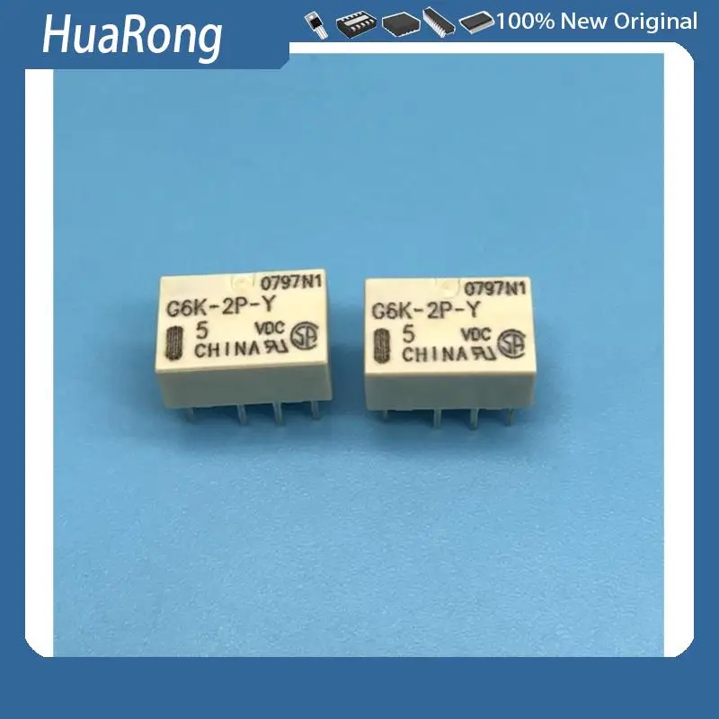 Новое реле 10 шт./лот G6K-2P-Y-5VDC G6K-2P-Y-5V G6K-2P-Y-DC5V G6K-2P-Y 5VDC 1A 8Pin