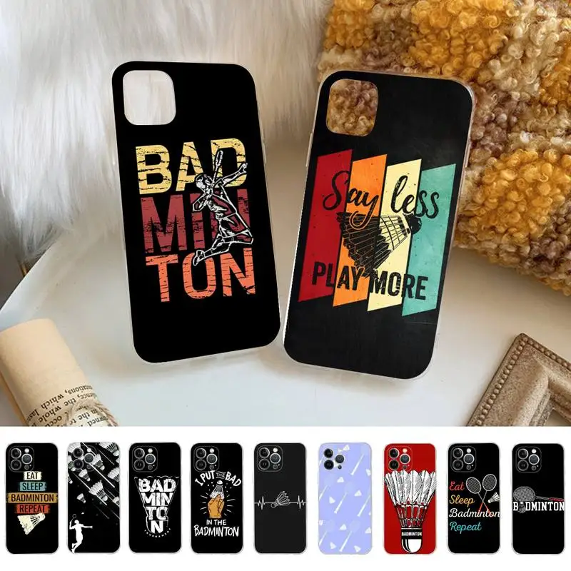 

Badminton Sport Phone Case For iPhone 14 11 12 13 Mini Pro XS Max Cover 6 7 8 Plus X XR SE 2020 Funda Shell