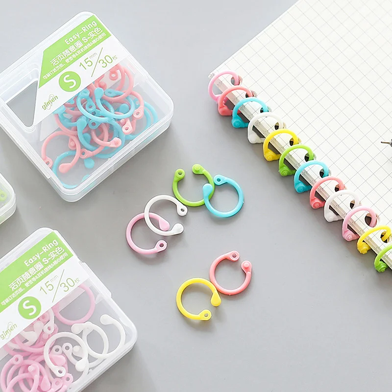 

30pcs Binder Ring Loose-leaf Buckle Clip Plastic 15mm Multifunctional Clip School Office Supplies Stationery