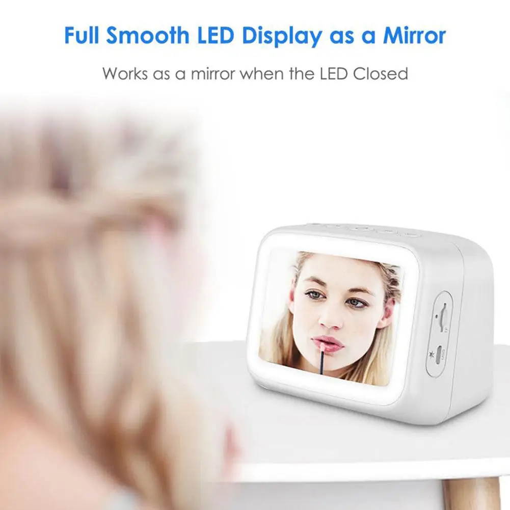 Bluetooth Speaker Mini Mirror Clock Intelligence Night Furni