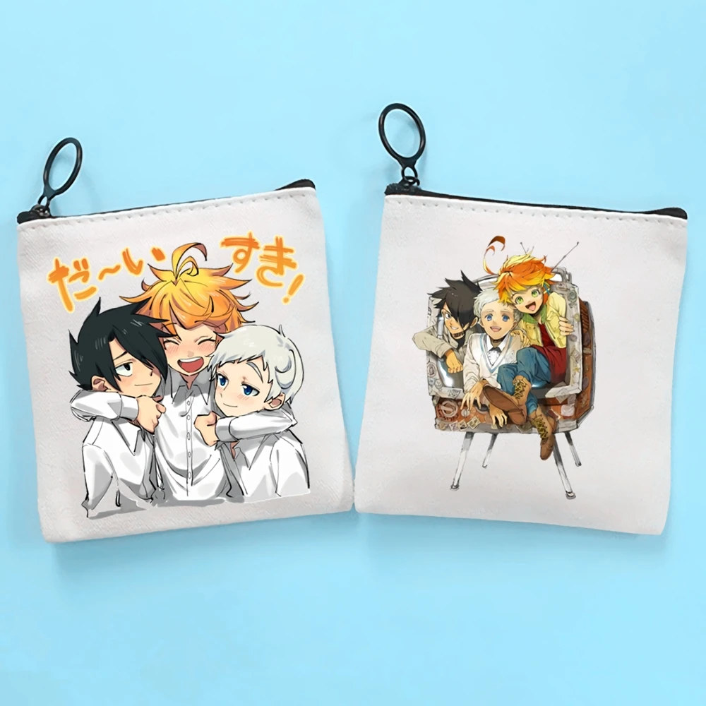 The Promised Neverland Emma Norman Ray Canvas Coin Purse Coin Purse Collection Canvas Bag Small Wallet Zipper Key Bag Hand Gift
