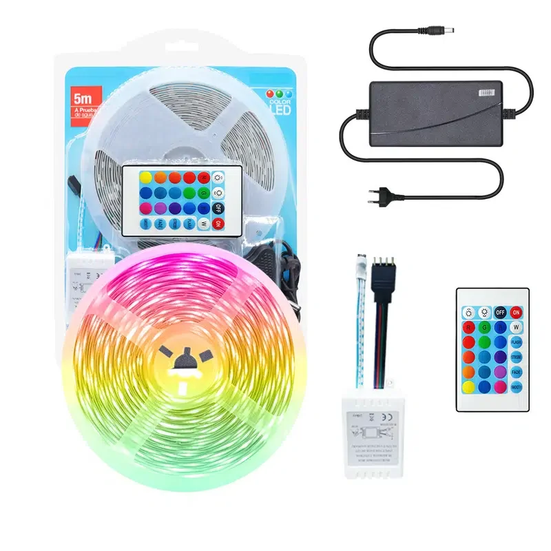 

HMTX Color Changing LED Strip Lights Tape Rope 24-Key IR Remote