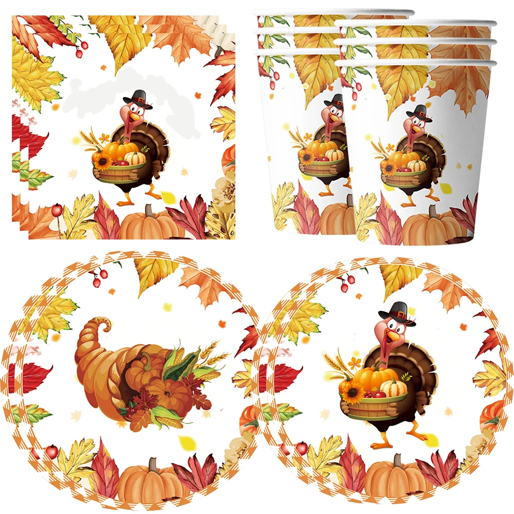 Thanksgiving Party Dinnerware Children's Birthday Decoration