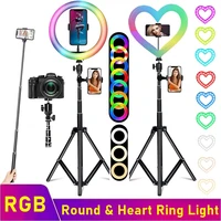 Universal Selfie RGB Led Ring Fill Light Photography Dimmable RGB Lamp With Tripod For Makeup Video Live Aro Movil Luz Para