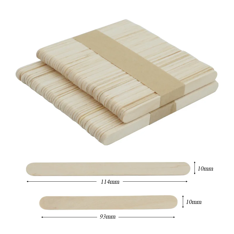 

50/100pcs Ice Cream Sticks Natural Wooden Popsicle Sticks Ice Cream Spoon Hand Crafts Art Ice Cream Lolly Cake Tools For Kitchen
