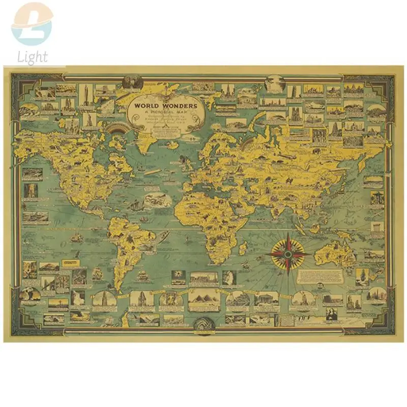 Большая 78X5 7 см винтажная карта мира, великолепный строительный плакат, домашний декор, ретро, Крафт, Настенная бумажная наклейка настенное искусство в кафе