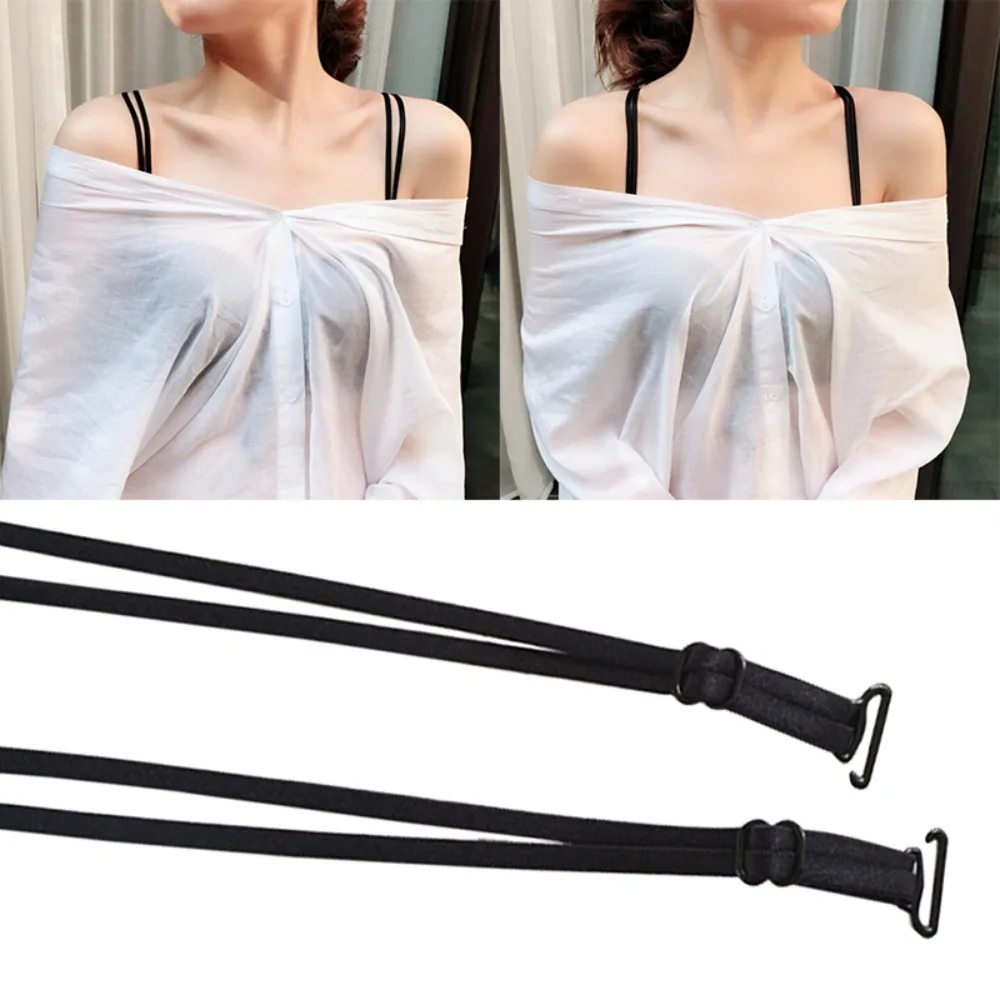 2 pairs Invisible Design Double Shoulder Straps Off-the-shoulder Bra Strap Fashionable Lingerie Strap Belt for Women