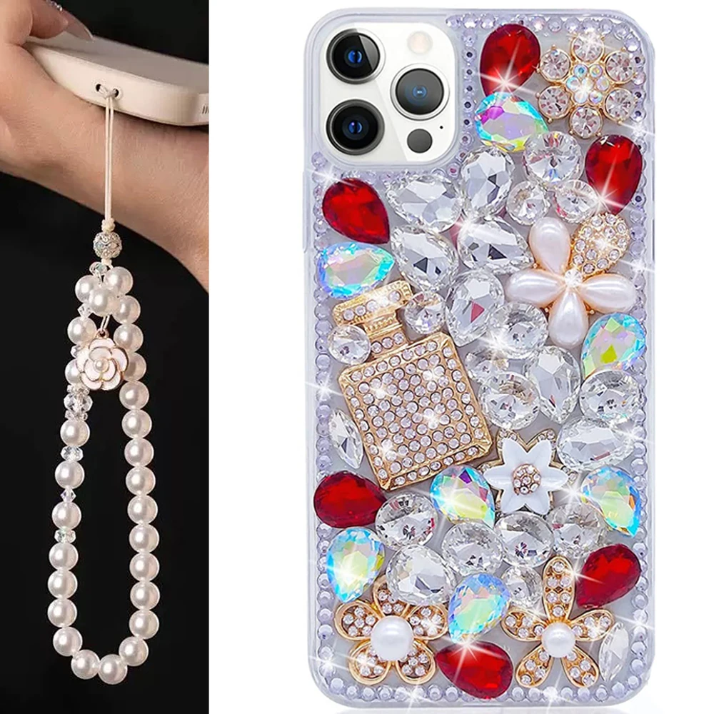 Роскошный чехол для телефона с блестками и бриллиантами iPhone 16 15 Pro Max 14 13 12 11 XR XS 7 8
