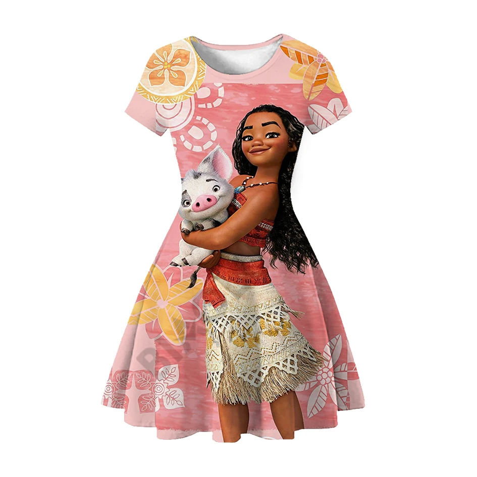 Disney Moana Princess Adventure Dress Outfit Girls Summer Vaiana Fancy Dress Up Clothes Children Birthday Party Princess Costume
