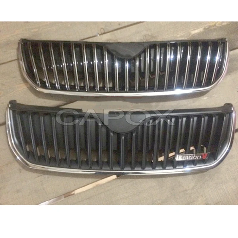 Фото Решетка переднего бампера, маска для Skoda Superb 2009-2013, хромированная решетка радиатора, средняя сетка, гоночные грили, авто решетка №4
