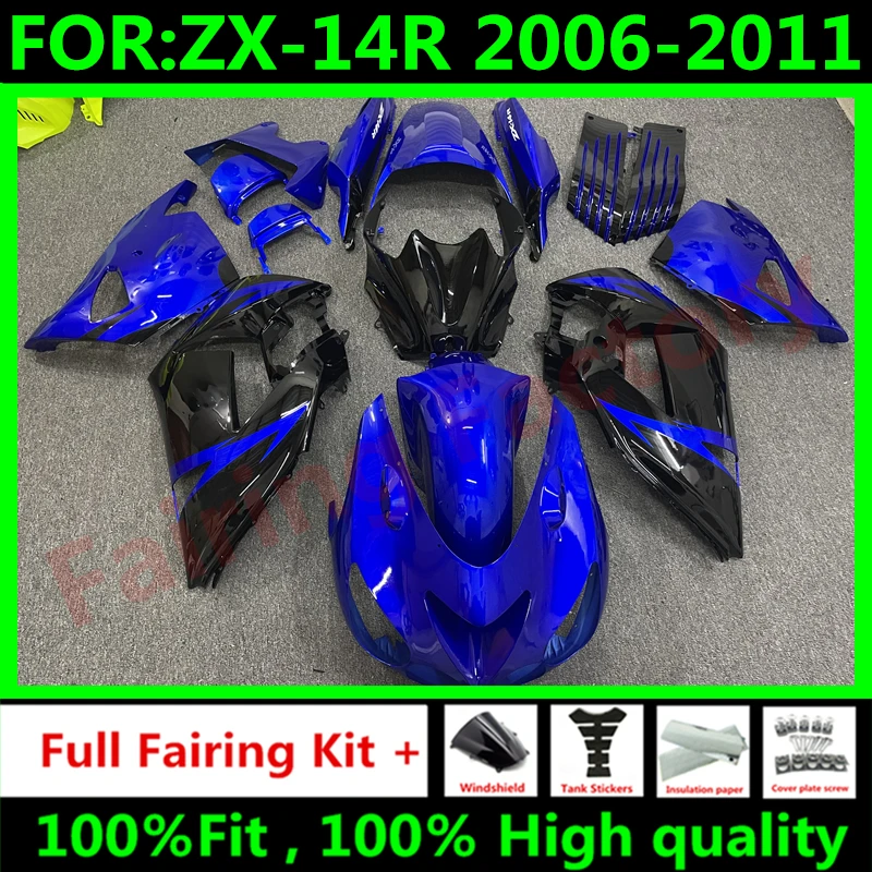 

Motorcycle Fairings Kit for Ninja ZX-14R 2006 2007 2008 2009 2010 2011 ZX14R zx 14r 06 07 08 bodywork fairing set blue black