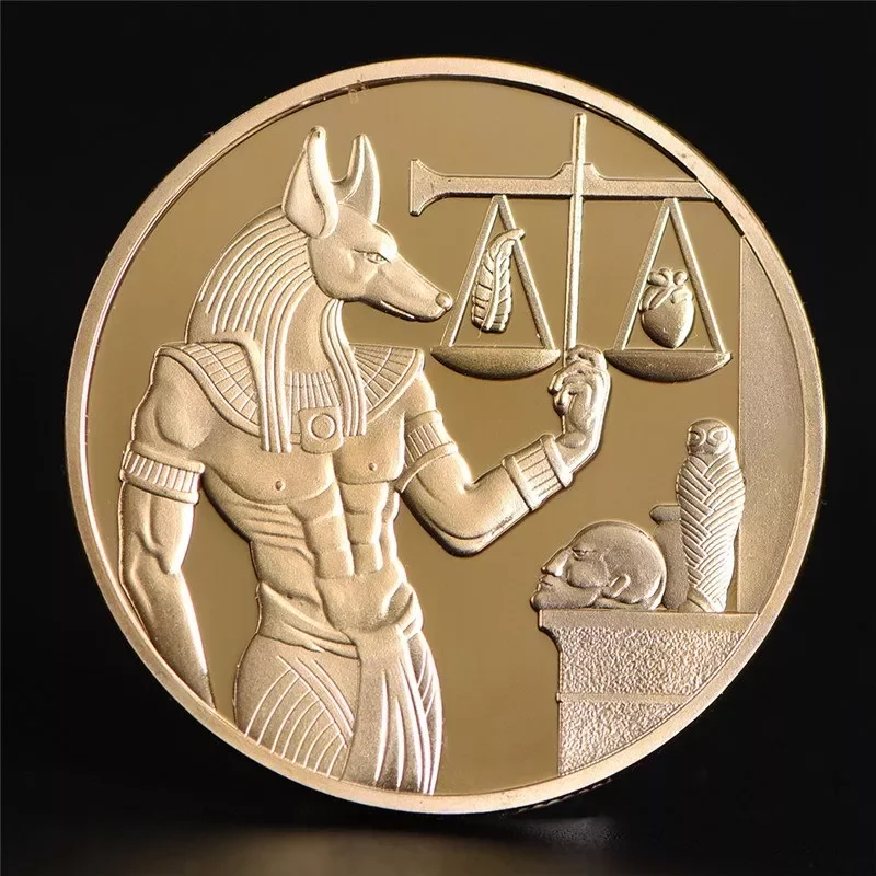 

1 шт. позолоченная защита смерти Египта, монета анубис, копия монет, Египетский бог смерти, строительный подарок
