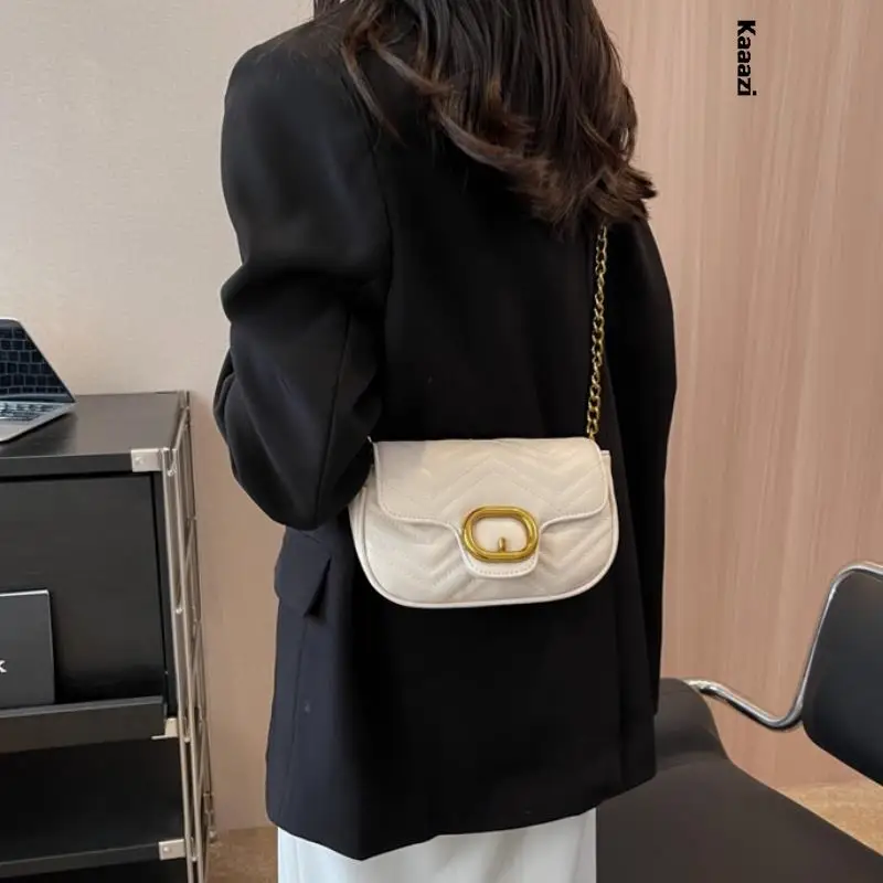 

Simple Purses And Handbags Luxury Designer Leather Fashion Saddle Shoulder Bag Flap Crossbody Bags For Women Casuals 2023 New