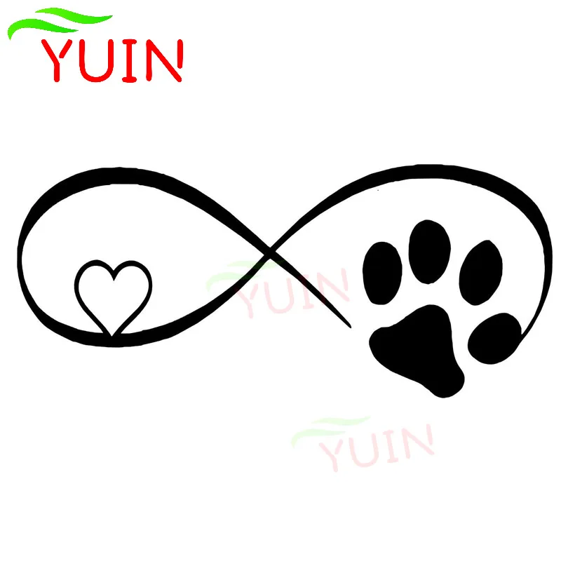 

YUIN Car Sticker Dog Cat Paw Love Cartoon Decals Fashion Design Cars Modeling PVC Bumper Window Decoration Waterproof Decal