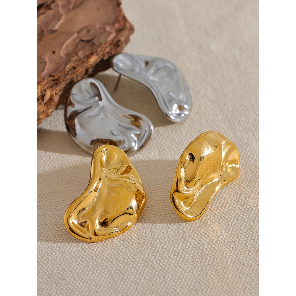 Серьги-гвоздики из нержавеющей стали 316l золотого и серебряного цвета