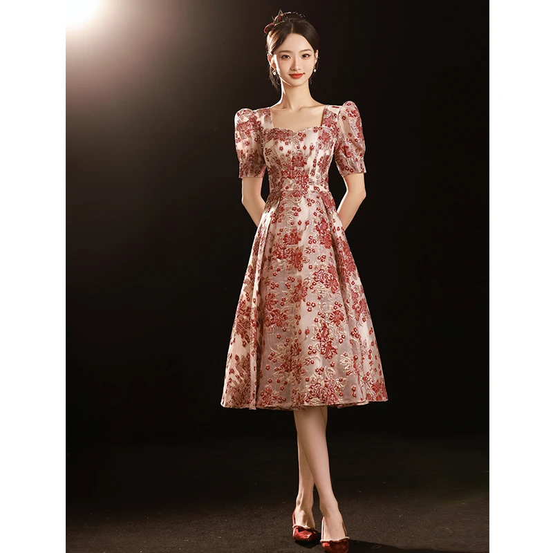 

Элегантные вечерние платья до середины икры для помолвки, торжественных мероприятий, миди-платья а-силуэта с вырезом сердечком для особых случаев