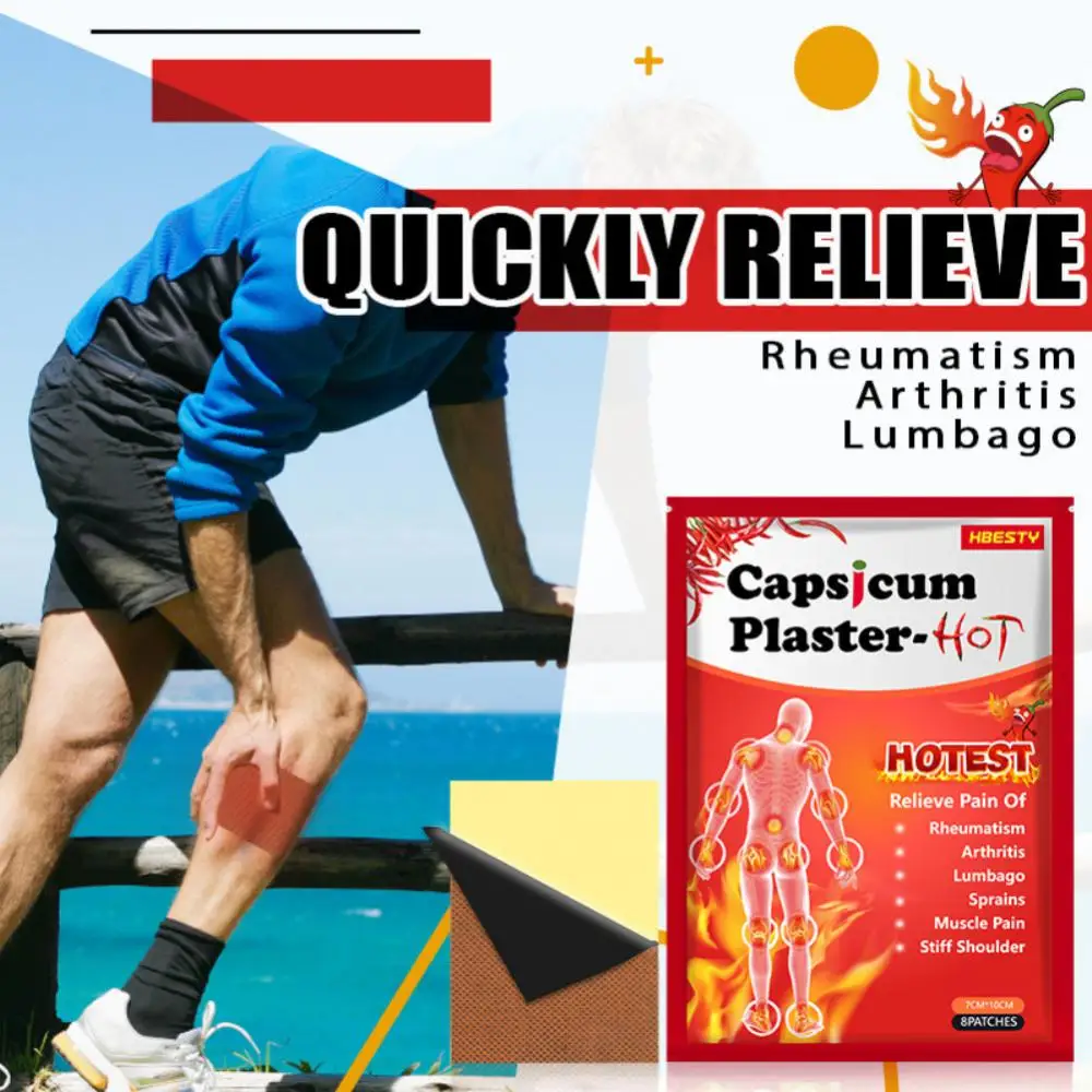 

8pcs Capsaicin Patch Pain Relieve Patch For Joints Muscle Back Neck Arthritis Knee Arthrosis Porous Chilli Patch Health Care