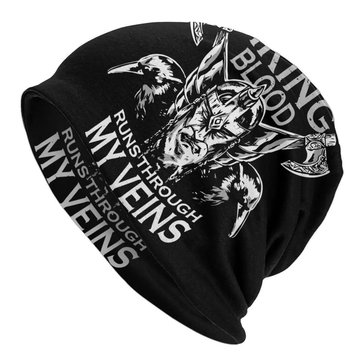 

Вязаные шапки Vikings с принтом крови, мягкие эластичные Повседневные шапки унисекс для улицы