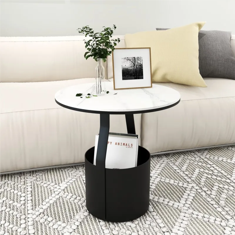 Круглый прикроватный столик с 2 столешницами дизайн в ассортименте