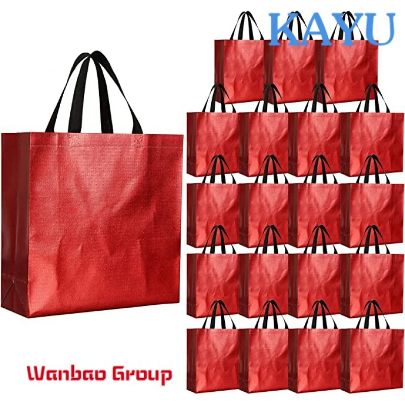 Customized Printing Luxury Laminated Waterproof Grocery Tote Rose Gold Shopping Pp Non Woven Bag For Big Clothes