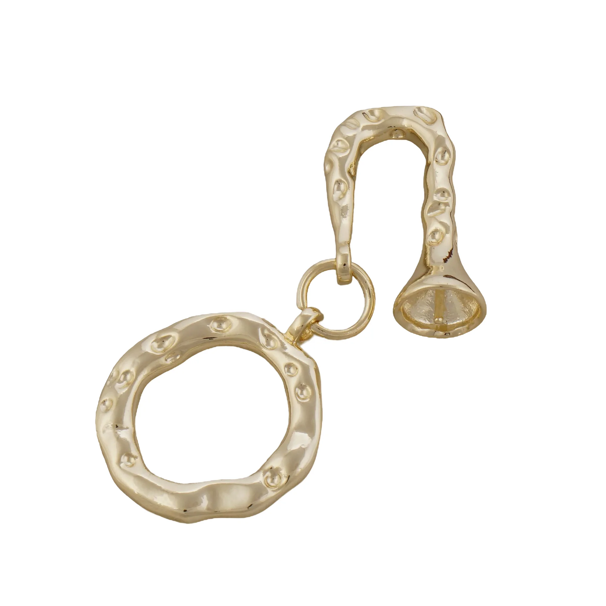 5 шт. застежка-крючок с позолотой 14 карат латунная шапочкой из бисера соединитель